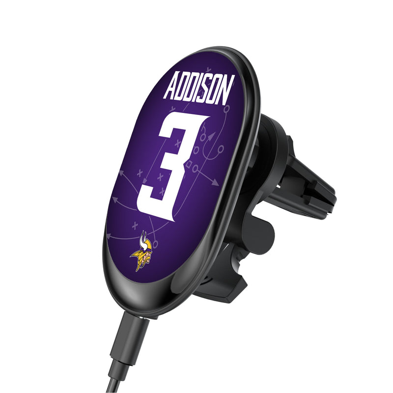 Jordan Addison Minnesota Vikings 3 Ready Wireless Mag Car Charger