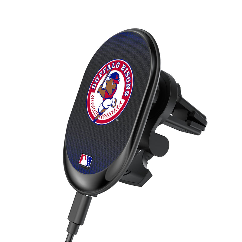 Buffalo Bisons Linen Wireless Mag Car Charger