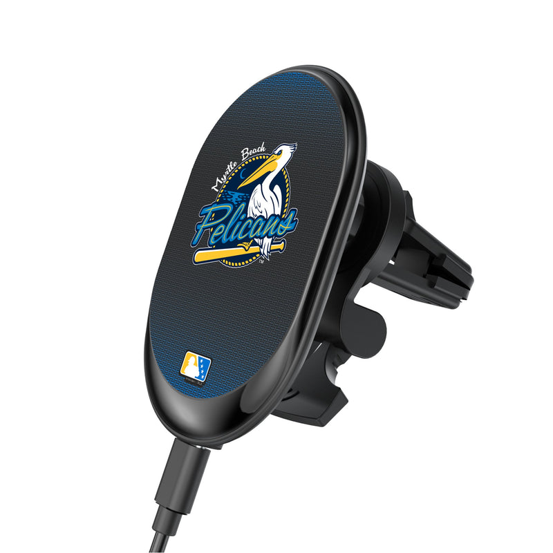 Myrtle Beach Pelicans Linen Wireless Mag Car Charger