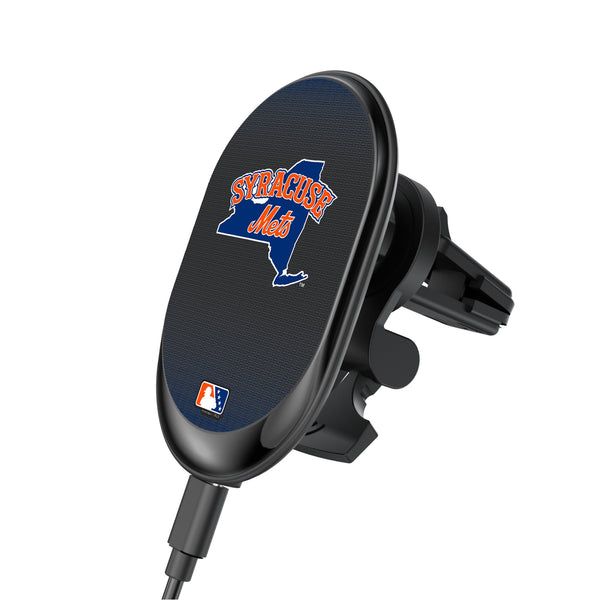 Syracuse Mets Linen Wireless Mag Car Charger
