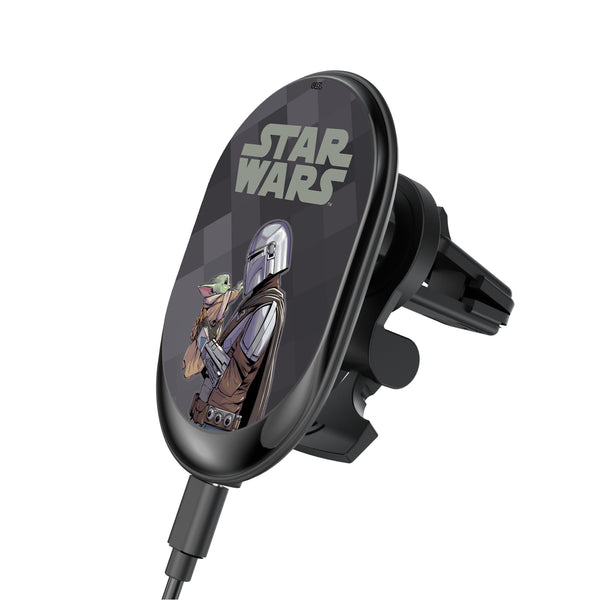 Star Wars: The Mandalorian Grogu and Din Djarin Color Block Wireless Mag Car Charger