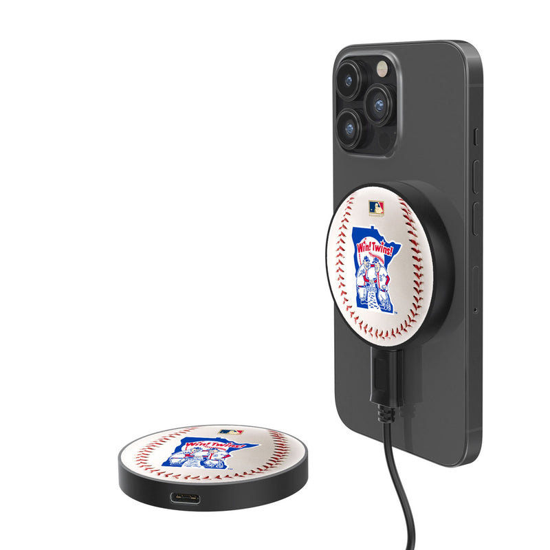 Minnesota Twins 1976-1986 - Cooperstown Collection Baseball 15-Watt Wireless Magnetic Charger