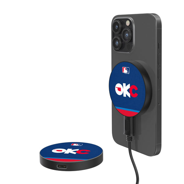 Oklahoma City Baseball Club Stripe 15-Watt Wireless Magnetic Charger