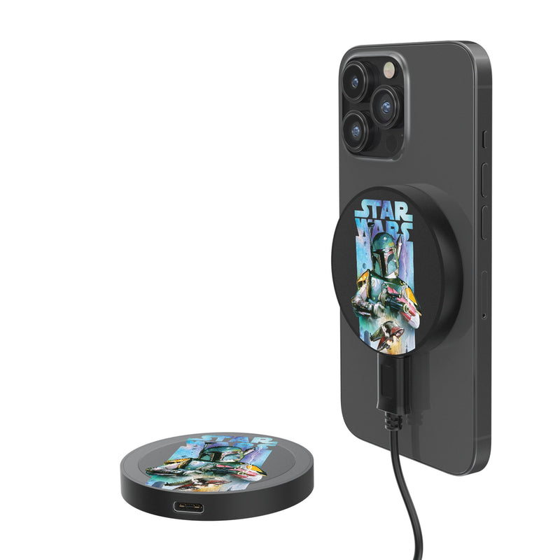 Star Wars Boba Fett Portrait Collage 15-Watt Wireless Magnetic Charger