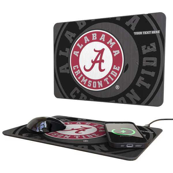 University of Alabama Crimson Tide Personalized Tilt 15-Watt Wireless Charger and Mouse Pad