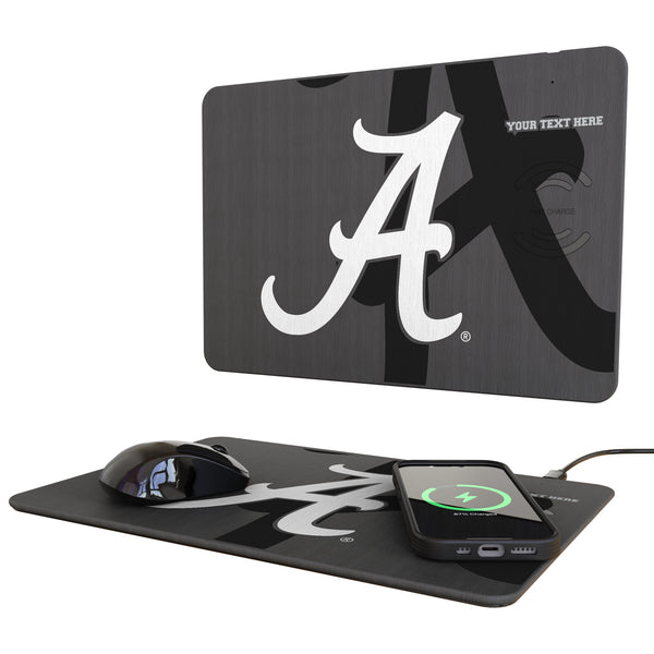 University of Alabama Crimson Tide Script A Personalized Tilt 15-Watt Wireless Charger and Mouse Pad
