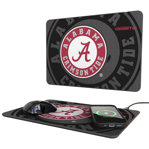 University of Alabama Crimson Tide Monocolor Tilt 15-Watt Wireless Charger and Mouse Pad