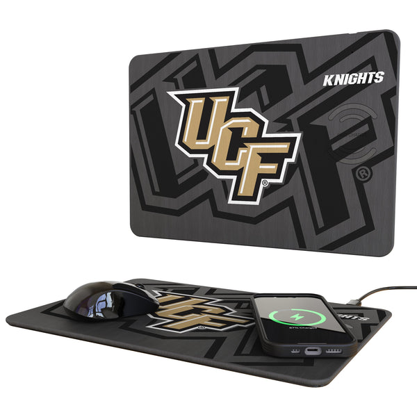 University of Central Florida Golden Knights Monocolor Tilt 15-Watt Wireless Charger and Mouse Pad