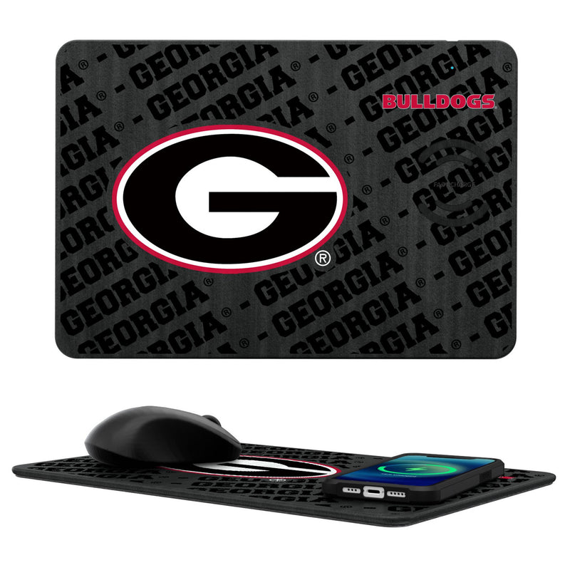 University of Georgia Bulldogs Monocolor Tilt 15-Watt Wireless Charger and Mouse Pad