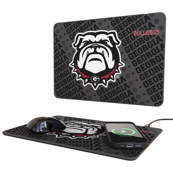 University of Georgia Bulldogs Uga Monocolor Tilt 15-Watt Wireless Charger and Mouse Pad