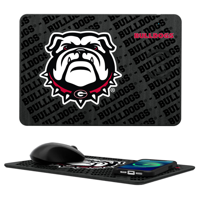 University of Georgia Bulldogs Uga Monocolor Tilt 15-Watt Wireless Charger and Mouse Pad