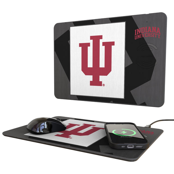 Indiana University Hoosiers Monocolor Tilt 15-Watt Wireless Charger and Mouse Pad