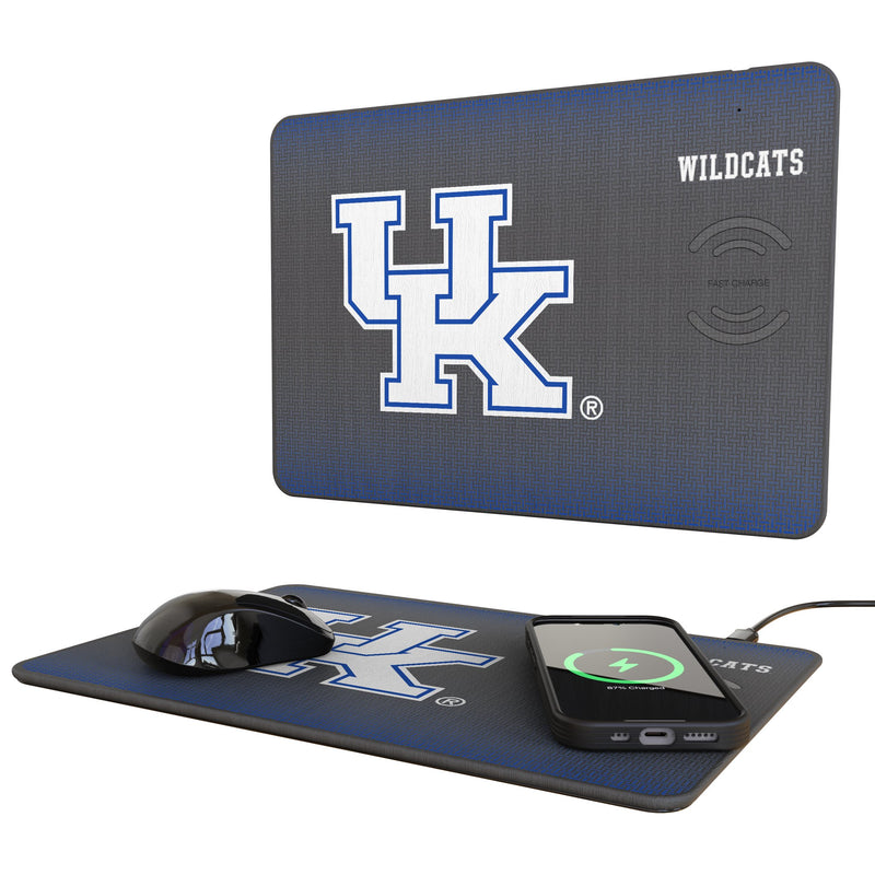 University of Kentucky Wildcats Linen 15-Watt Wireless Charger and Mouse Pad