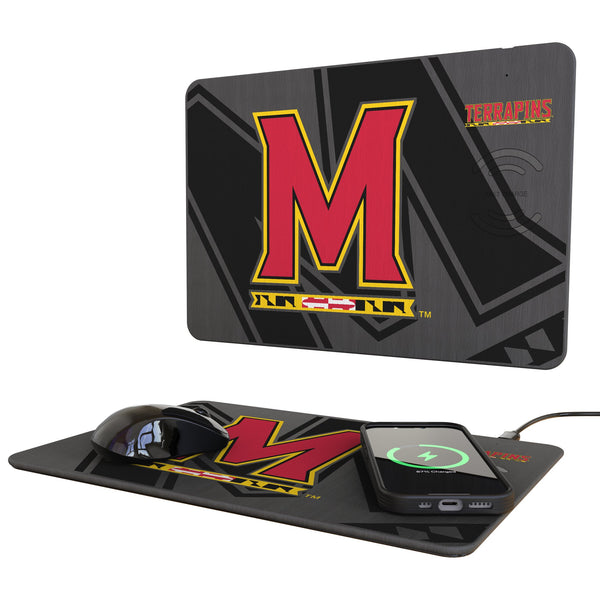 University of Maryland Terrapins Monocolor Tilt 15-Watt Wireless Charger and Mouse Pad