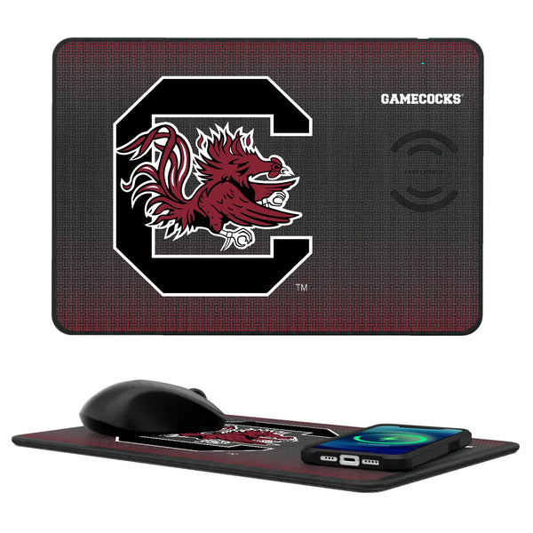 University of South Carolina Gamecocks Linen 15-Watt Wireless Charger and Mouse Pad