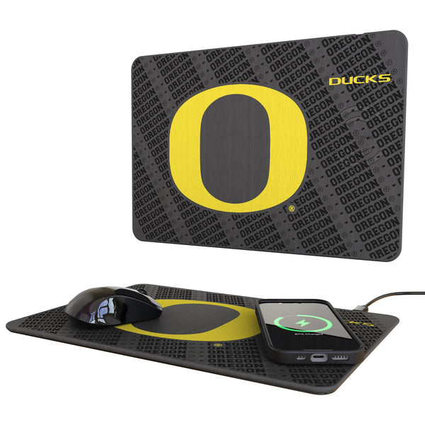 University of Oregon Ducks Monocolor Tilt 15-Watt Wireless Charger and Mouse Pad