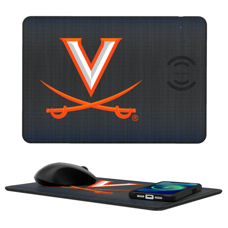 Virginia Cavaliers Linen 15-Watt Wireless Charger and Mouse Pad