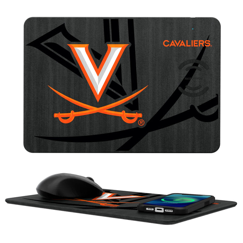 University of Virginia Cavaliers Monocolor Tilt 15-Watt Wireless Charger and Mouse Pad