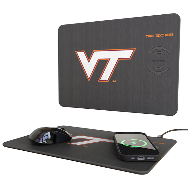 Virginia Tech Hokies Personalized Tilt 15-Watt Wireless Charger and Mouse Pad