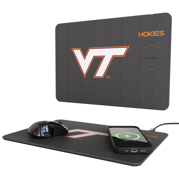 Virginia Tech Hokies Monocolor Tilt 15-Watt Wireless Charger and Mouse Pad