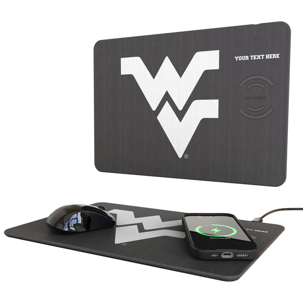 West Virginia University Mountaineers Personalized Tilt 15-Watt Wireless Charger and Mouse Pad
