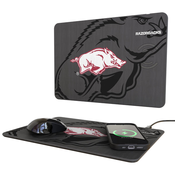 University of Arkansas Fayetteville Razorbacks Monocolor Tilt 15-Watt Wireless Charger and Mouse Pad