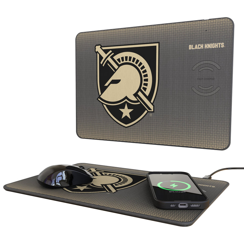 United States Military Academy Black Knights Linen 15-Watt Wireless Charger and Mouse Pad