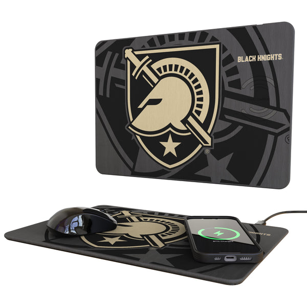 United States Military Academy Black Knights Monocolor Tilt 15-Watt Wireless Charger and Mouse Pad