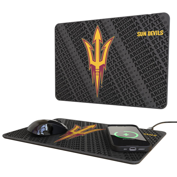 Arizona State University Sun Devils Monocolor Tilt 15-Watt Wireless Charger and Mouse Pad