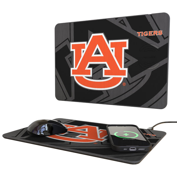 University of Auburn Tigers Monocolor Tilt 15-Watt Wireless Charger and Mouse Pad