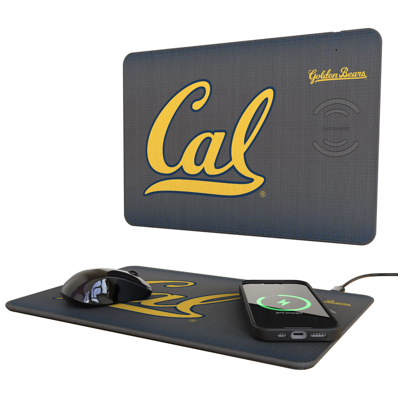 University of California Berkeley Golden Bears Linen 15-Watt Wireless Charger and Mouse Pad