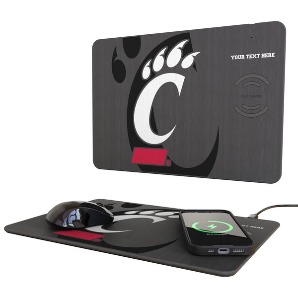 University of Cincinnati Bearcats Personalized Tilt 15-Watt Wireless Charger and Mouse Pad