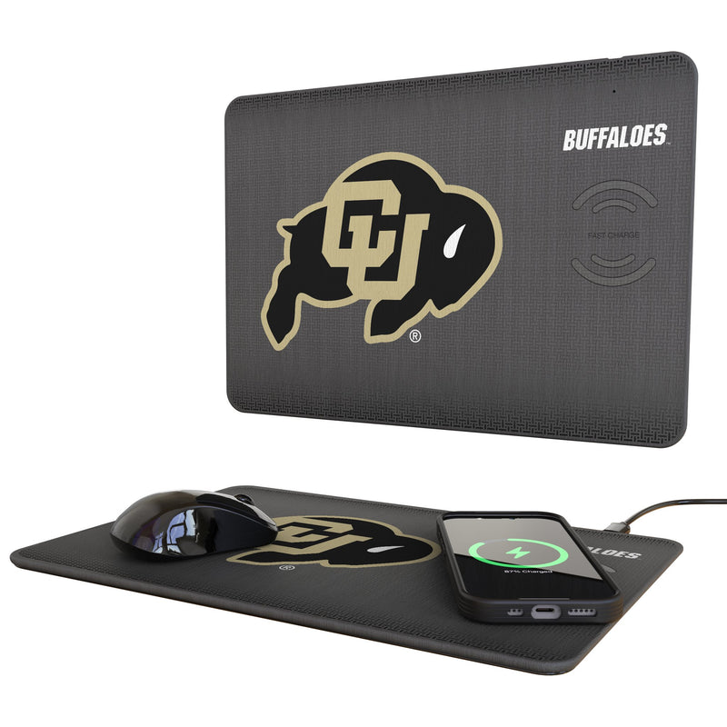 University of Colorado Buffaloes Linen 15-Watt Wireless Charger and Mouse Pad