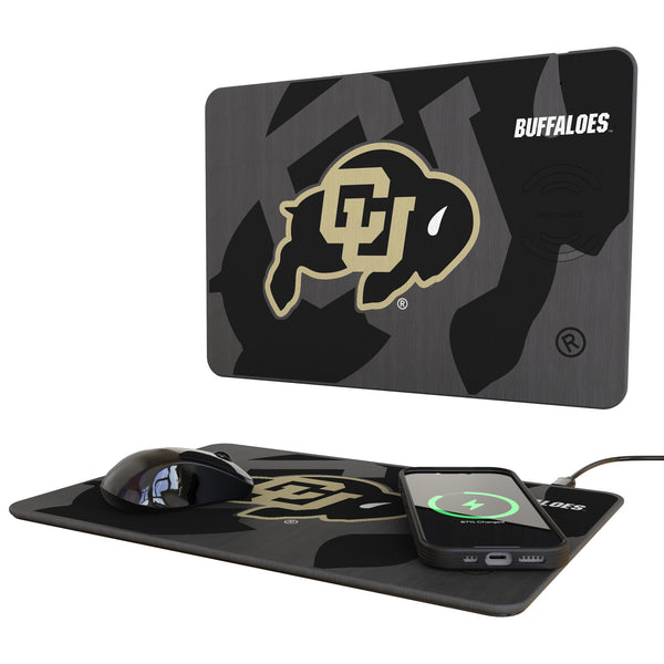 University of Colorado Buffaloes Monocolor Tilt 15-Watt Wireless Charger and Mouse Pad