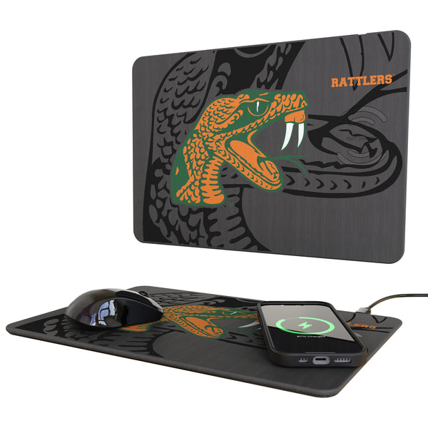 Florida A&M University Rattlers Monocolor Tilt 15-Watt Wireless Charger and Mouse Pad