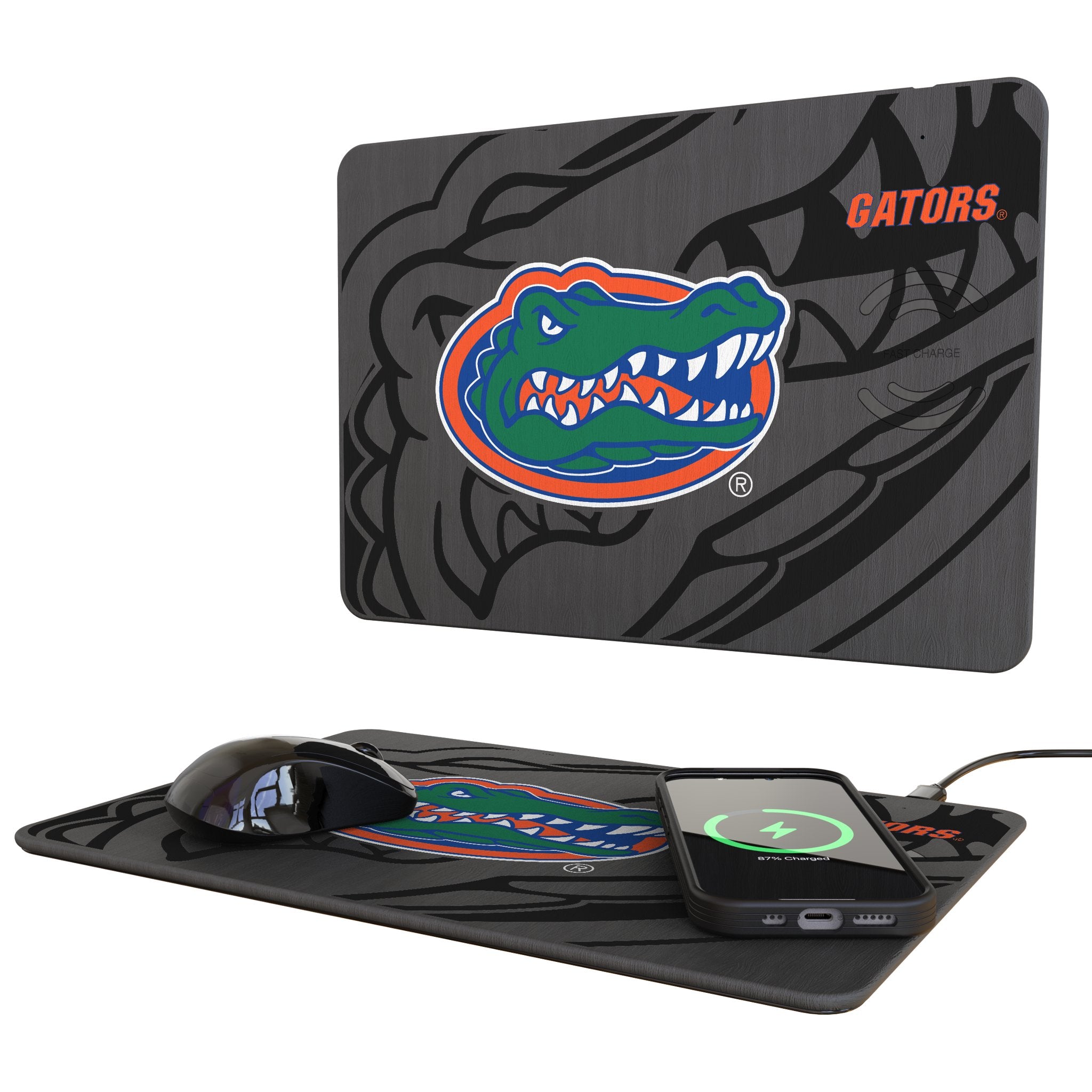 University of Florida Gators Monocolor Tilt 15-Watt Wireless Charger and Mouse Pad