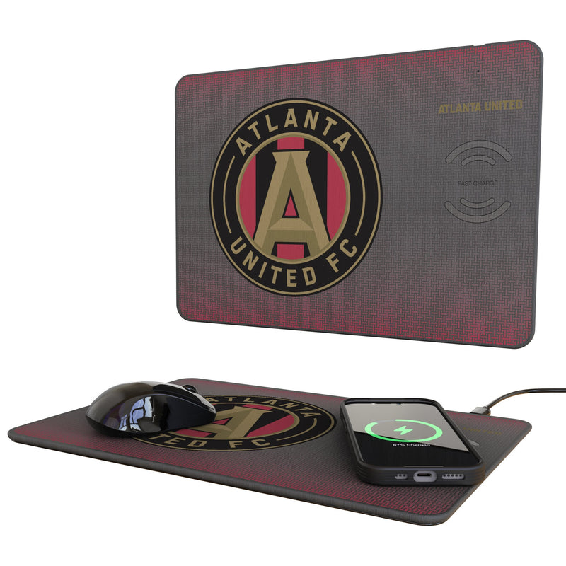 Atlanta United FC Linen 15-Watt Wireless Charger and Mouse Pad