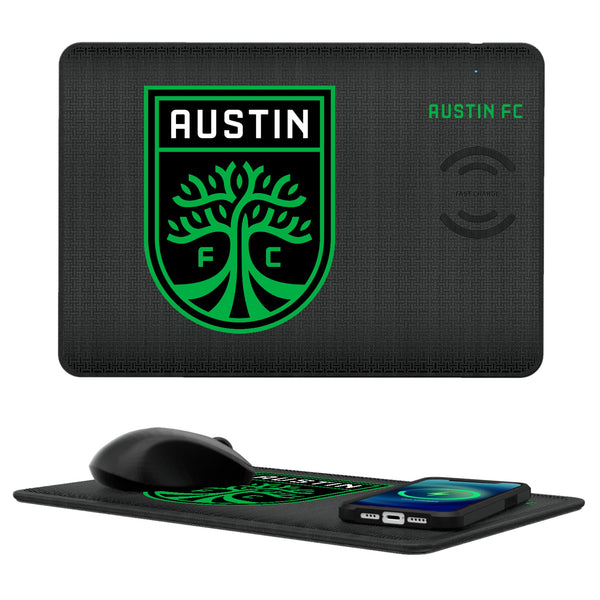 Austin FC  Linen 15-Watt Wireless Charger and Mouse Pad