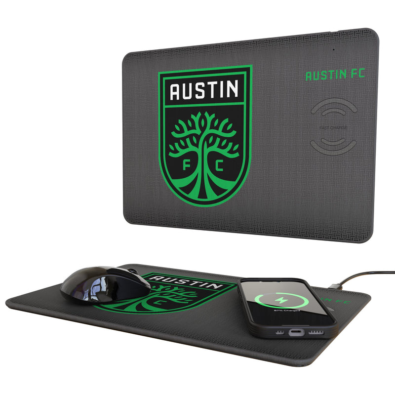 Austin FC Linen 15-Watt Wireless Charger and Mouse Pad