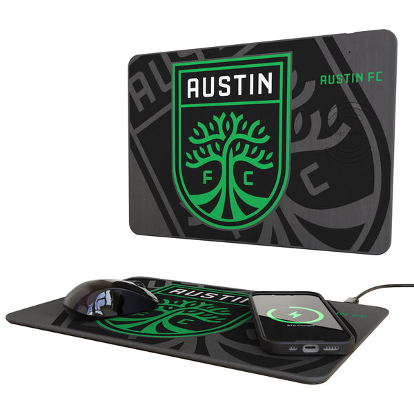 Austin FC Monocolor Tilt 15-Watt Wireless Charger and Mouse Pad