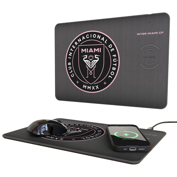 Inter Miami CF Linen 15-Watt Wireless Charger and Mouse Pad