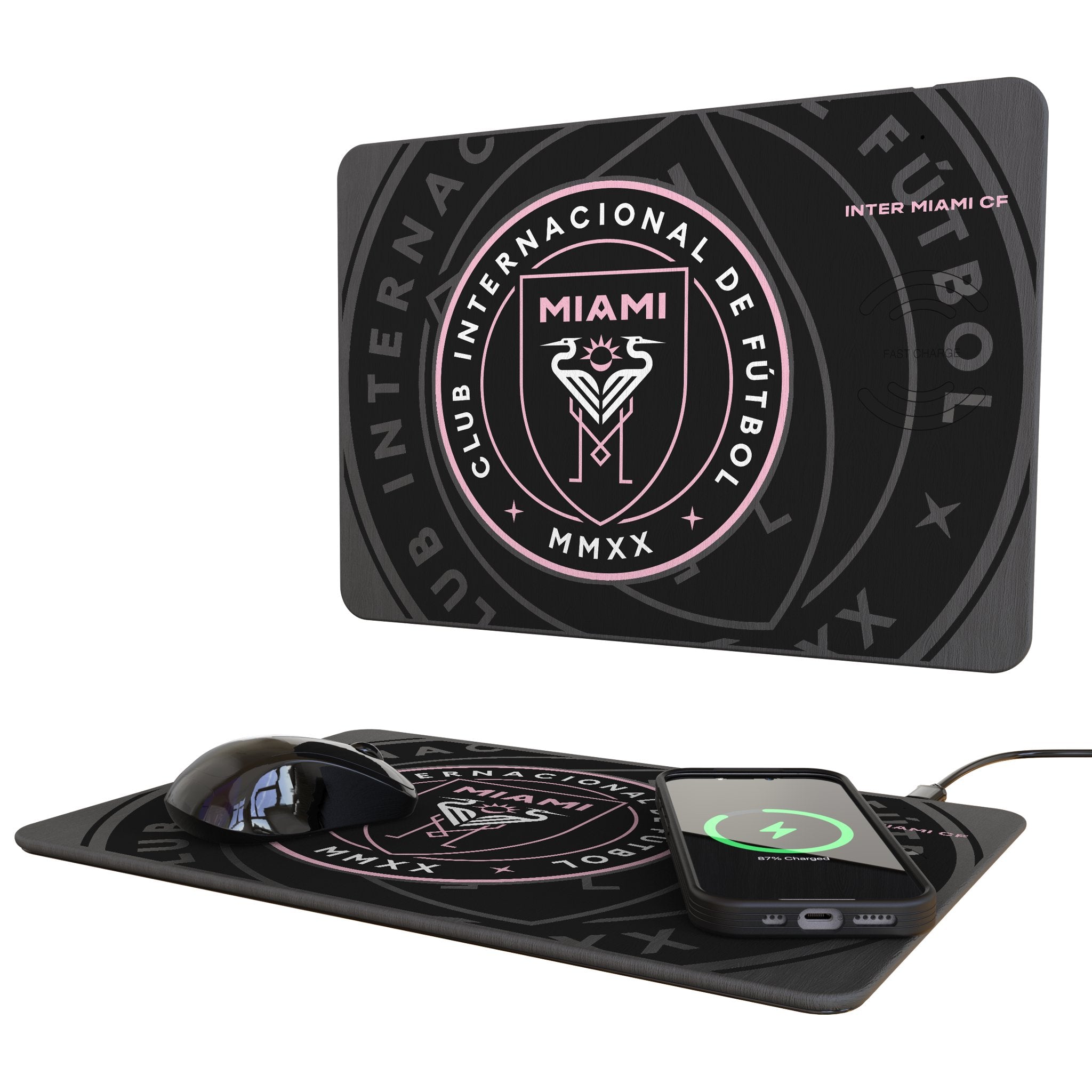 Inter Miami CF Monocolor Tilt 15-Watt Wireless Charger and Mouse Pad