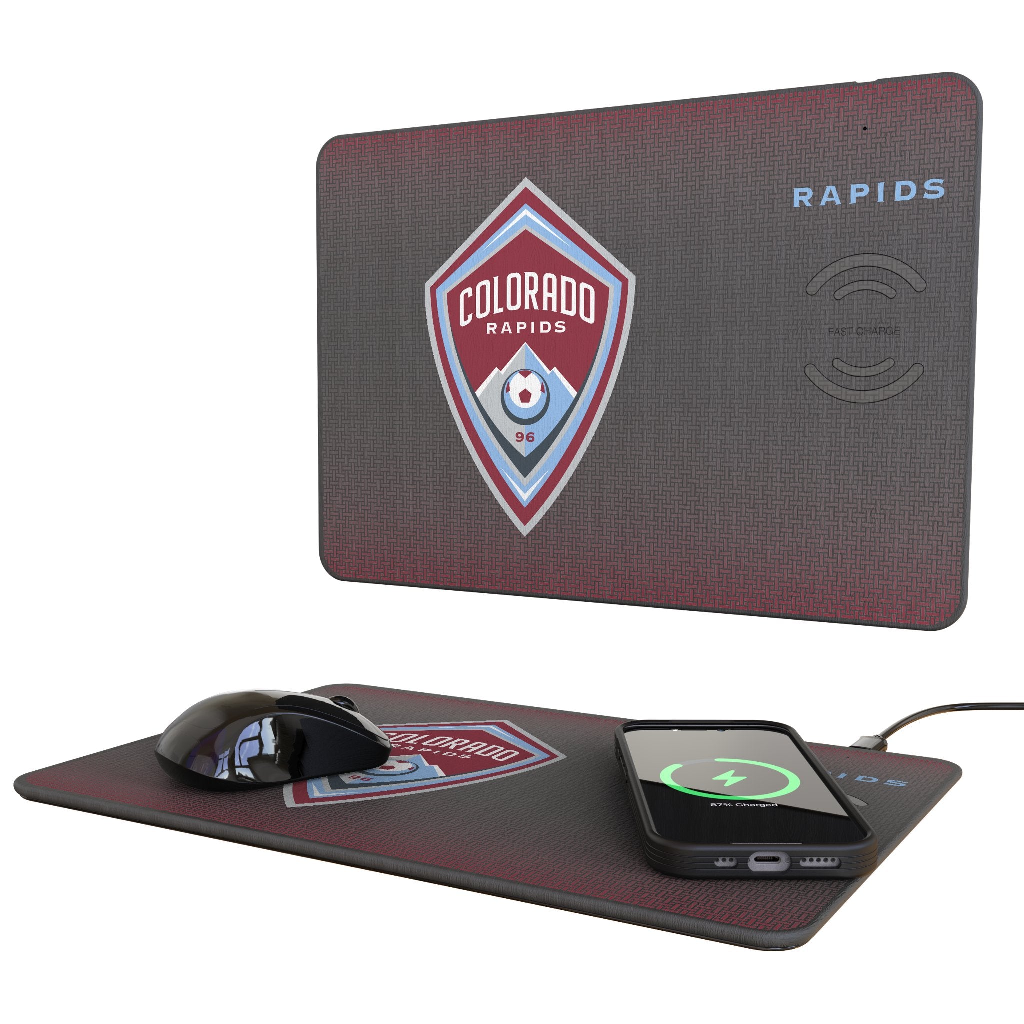 Colorado Rapids Linen 15-Watt Wireless Charger and Mouse Pad