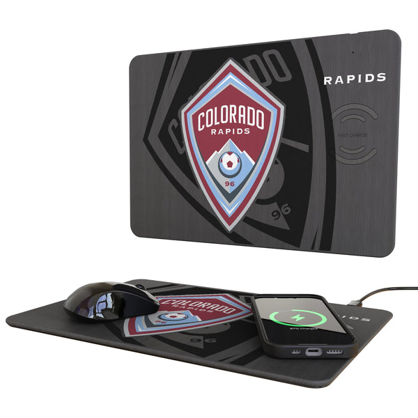 Colorado Rapids Monocolor Tilt 15-Watt Wireless Charger and Mouse Pad