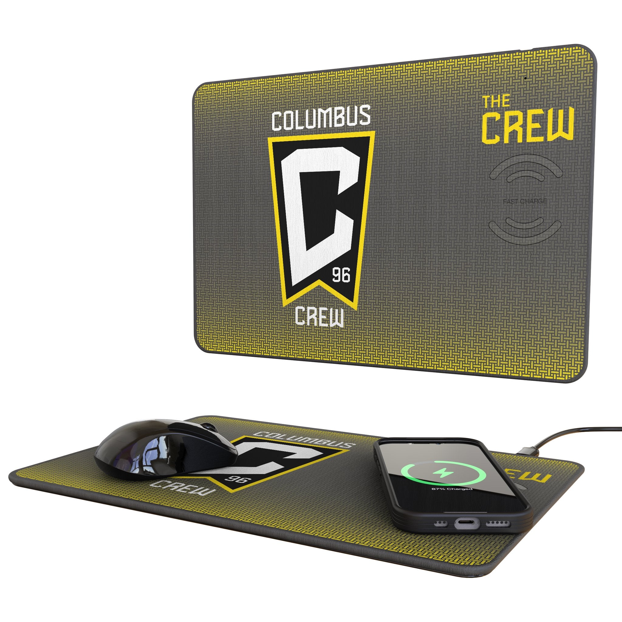 Columbus Crew Linen 15-Watt Wireless Charger and Mouse Pad