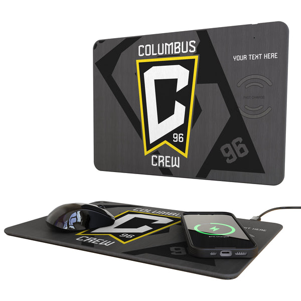 Columbus Crew Personalized Tilt 15-Watt Wireless Charger and Mouse Pad