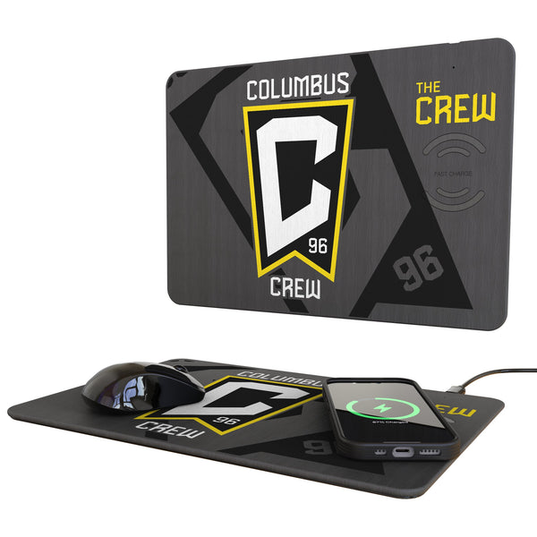 Columbus Crew Monocolor Tilt 15-Watt Wireless Charger and Mouse Pad
