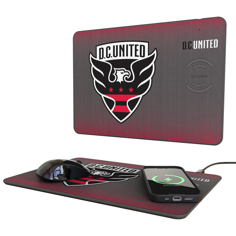 DC United Linen 15-Watt Wireless Charger and Mouse Pad