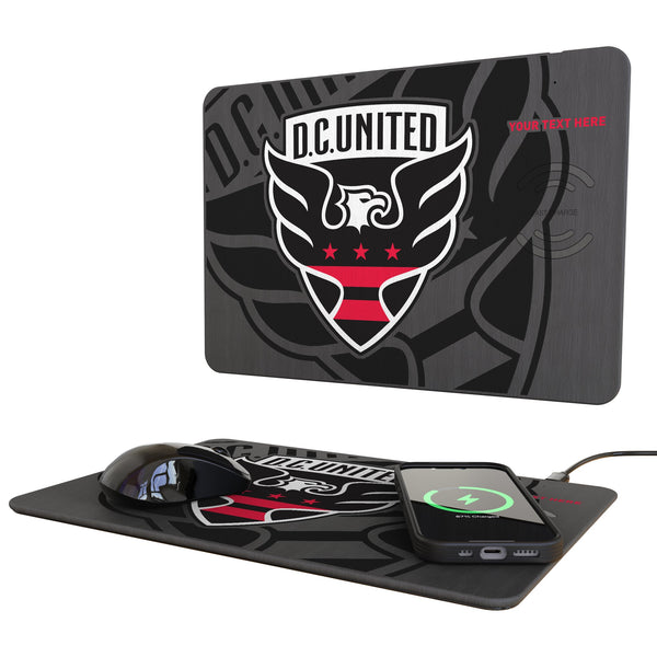 DC United Personalized Tilt 15-Watt Wireless Charger and Mouse Pad