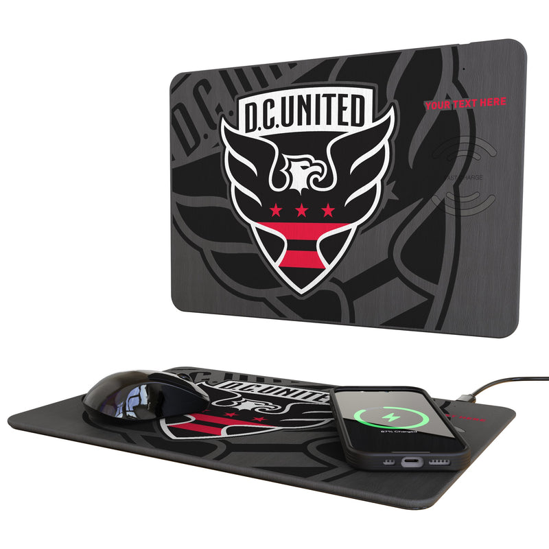 DC United Personalized Tilt 15-Watt Wireless Charger and Mouse Pad